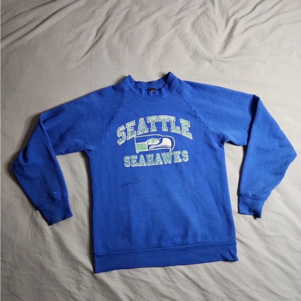 Vintage 80’s Screen Stars Seattle Seahawks Blue Men's Sweatshirt
